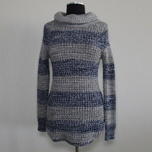 Rue 21, gray and blue striped knit blouse, size S